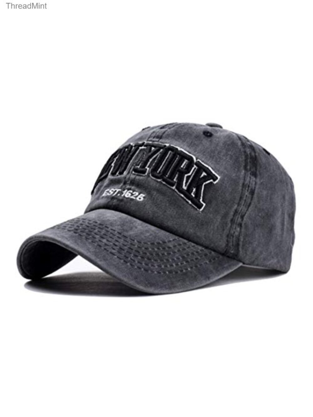 Washed Twill Baseball Cap Distressed Adjustable Strapback Dad Hat